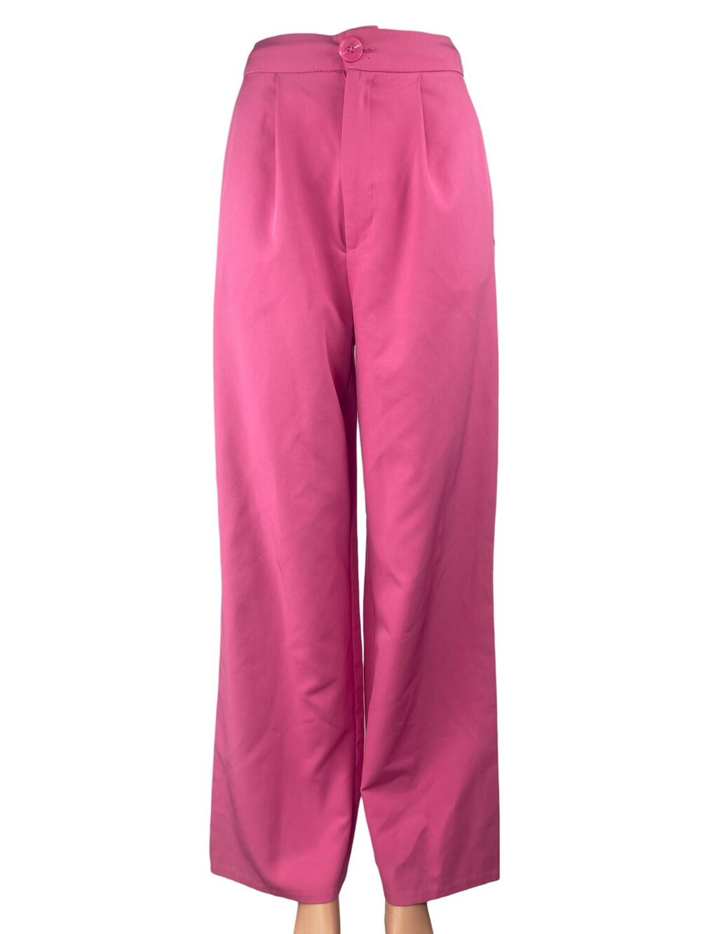 Stradivarius Women's Pink High Rise Pleated Wide Leg Trousers Dress Pants Size 0